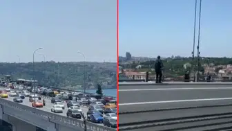 İstanbul’da gerilim dolu anlar: Elinde silahla köprüye çıktı!