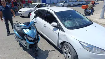 Havaya fırlayan sürücü, otomobilin camına çakıldı