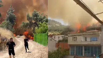 Bursa'da orman yangını bölgedeki evlere sıçradı