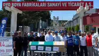 DYO Boya grevinde tabutlu protesto