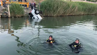 El freni çekilmeyen araç nehre uçtu! Zonguldak’ta panik dolu anlar