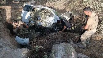 Mardin'de hafif ticari araç devrildi
