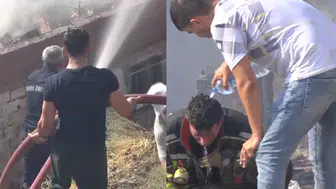 Ankara'da ağaçlık alanda başlayan yangın gecekondulara sıçradı