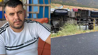 Denizli'de saman yüklü tır devrildi: 1 ölü, 3 yaralı!