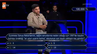 Kim Milyoner Olmak İster’de merak uyandıran soru: En uzun uyanık kalma rekoru kaç gün?