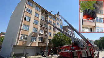 Konya'da apartman yangını: 5 kişi dumandan etkilendi!