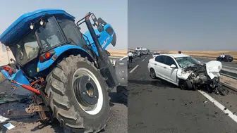 Ağrı'da feci kaza! Otomobil, traktöre çarptı: 2 yaralı!