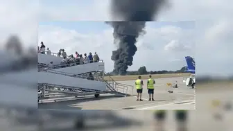 Londra Southend Havalimanı’ndan kalkan uçak düştü