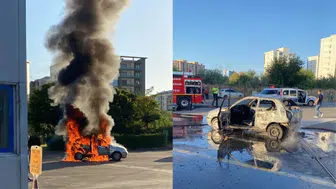 Diyarbakır'da bir sürücü, muayeneden geçemeyen aracını yaktı