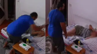 Denizli'de evlat dehşeti: Annesini döven doktorun görüntüleri kan dondurdu!
