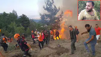 Yangına müdahale eden çalışan, arkadaşlarını göremeyince panik yaşadı