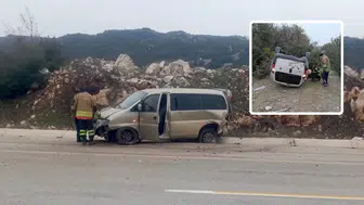 Hatay'da trafik kazası: Araç zeytinliğe uçtu, 6 kişi yaralandı