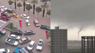 Adana'da yağmur etkisi : Araçlar yolda mahsur kaldı