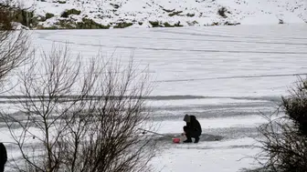 Bulumya Göleti buz pistine döndü