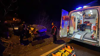 Kırıkkale'de kontrolden çıkan otomobil tarlaya uçtu