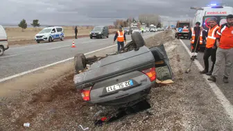 Konya'da otomobil devrildi: 3'ü çocuk 6 kişi yaralandı