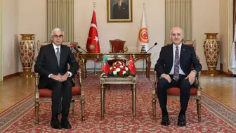 TBMM Başkanı Kurtulmuş, Portekiz Cumhuriyet Meclisi Başkanı Aguiar-Branco ile Meclis'te bir araya geldi