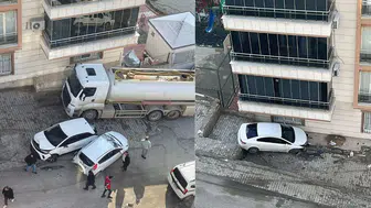 Batman'da freni boşalan tanker 8 araca çarptı