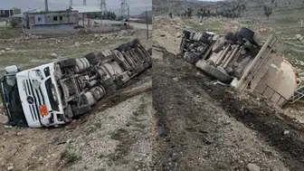 Şırnak'ta su tankeri devrildi : Sürücü yaralandı