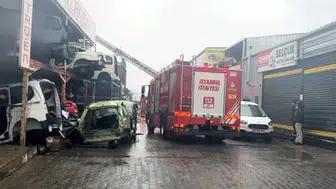 İkitelli oto sanayi sitesinde yangın çıktı