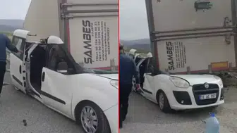 Batman'da tırın dorsesi, radar aracının üzerine devrildi : Jandarma personeli yaralandı