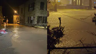 İzmir'in Foça ilçesinde cadde ve sokaklar su altında