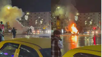 Sivas'ta seyir halindeki takside yangın çıktı