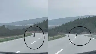 Hatay'da lastik fırladı, otobanda metrelerce ilerledi
