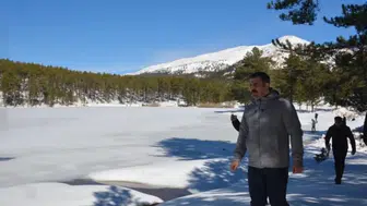 Muğla'da soğuk hava etkisi : Gökçeova Göleti dondu