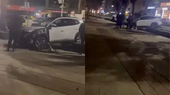 Samsun'da sürücü fren yerine gaza bastı : Araç yürüyüş yoluna girdi!