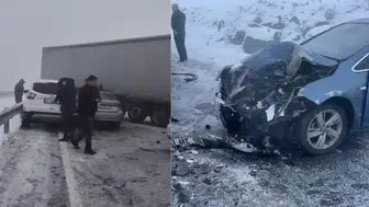 Şanlıurfa'da zincirleme trafik kazası : Yol kapandı