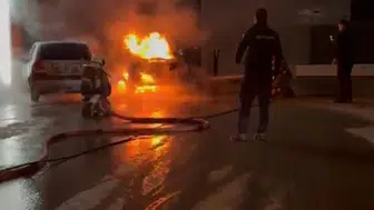 Ankara Çankaya’da şarj halindeki elektrikli otomobil alev aldı