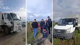 Manavgat'ta iki belediye aracı çarpıştı : 2'si ağır 7 yaralı