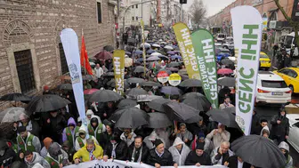 İstanbul'da ABD ve İsrail karşıtı yürüyüş düzenlendi