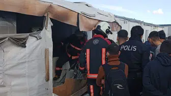 Malatya'daki konteyner kentte çıkan yangın paniğe yol açtı