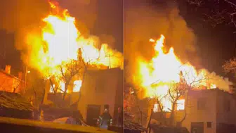 Kastamonu'da yangın : 2 katlı ev alev alev yandı