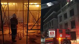 Adıyaman'da inşaat halindeki binada yangın