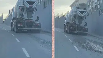 Adıyaman'da yola beton döken sürücüye 3 bin TL ceza