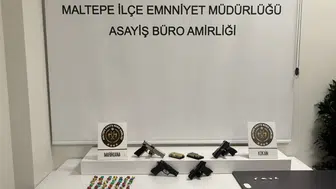 Maltepe’de uyuşturucu operasyonu : Manyetik kartlı zuladan silah, para ve uyuşturucu çıktı