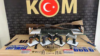 Sivas'ta silah ve mühimmat operasyonu : 6 zanlıdan 1'i tutuklandı