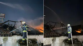 Milas'ta iki yatlı evde yangın ! Ahşap çatı alevlere teslim oldu