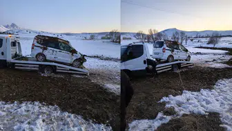 Niğde-Çamardı yolunda kaza : Araç takla attı, 4 kişi yaralandı