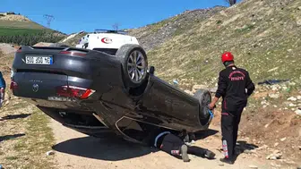 Kahramanmaraş’ta otomobil uçuruma yuvarlandı : 1 yaralı