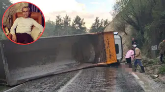 Denizli'de hafriyat kamyon devrildi : Kabinde sıkışan sürücü öldü