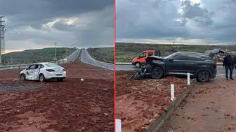 Şanlıurfa'nın Siverek ilçesinde otomobiller çarpıştı : 8 yaralı