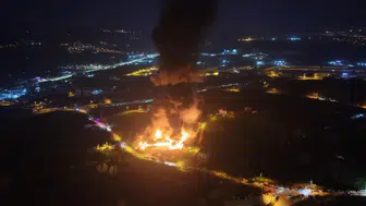 Samsun İlkadım ilçesinde muz deposunda yangın çıktı