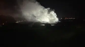 Bolu'da bir inşaat deposunda yangın çıktı