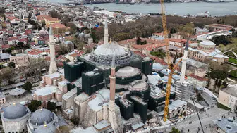 Ayasofya'da restorasyonda kritik aşama : Ana kubbe çelik konstrüksiyonla kapatılıyor