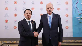 TBMM Başkanı Kurtulmuş, Kırgızistan Jogorku Keneş Başkanı Mamataliyev ile görüştü