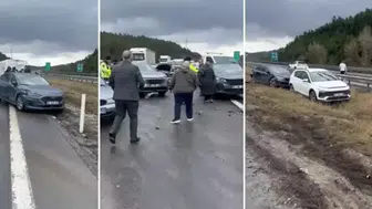 Bolu Anadolu Otoyolu’nda 10 araç zincirleme kazaya karıştı : 6 yaralı
